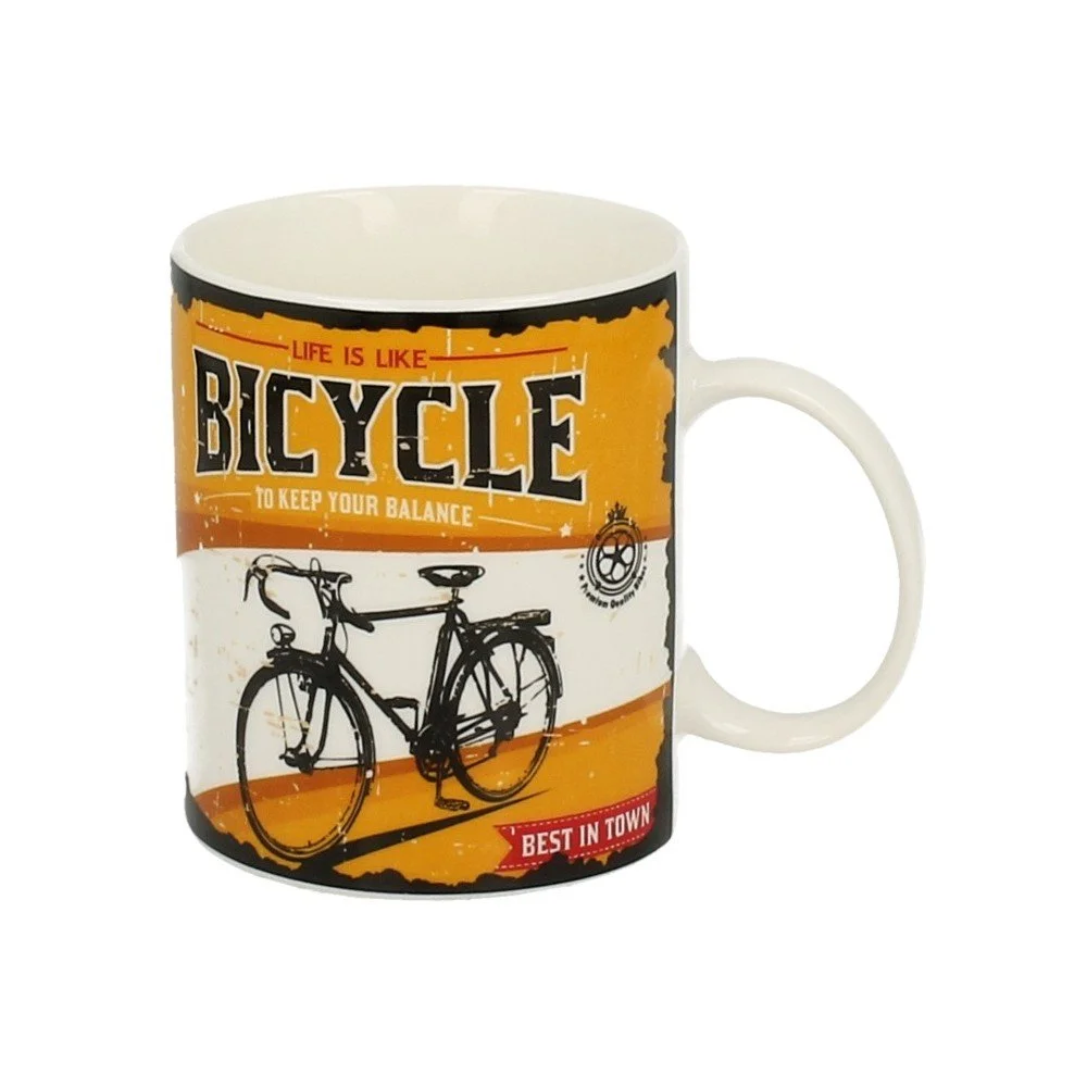 Žlutý porcelánový hrnek Duo Gift Bicycle, 430 ml v:1004436