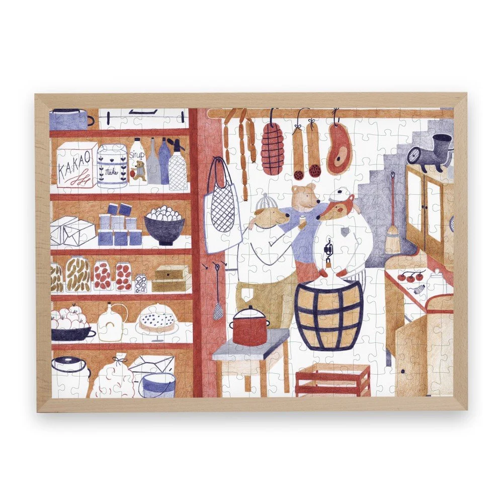 Puzzle z recyklovaných materiálů v bukovém rámu Pucle Špajzka, 200 dílků v:1158868