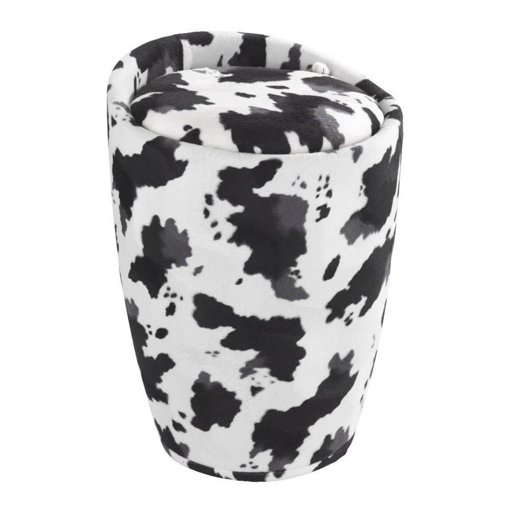 Černo-bílý koš na prádlo a taburetka v jednom Wenko Linen Look, 20 l v:796264