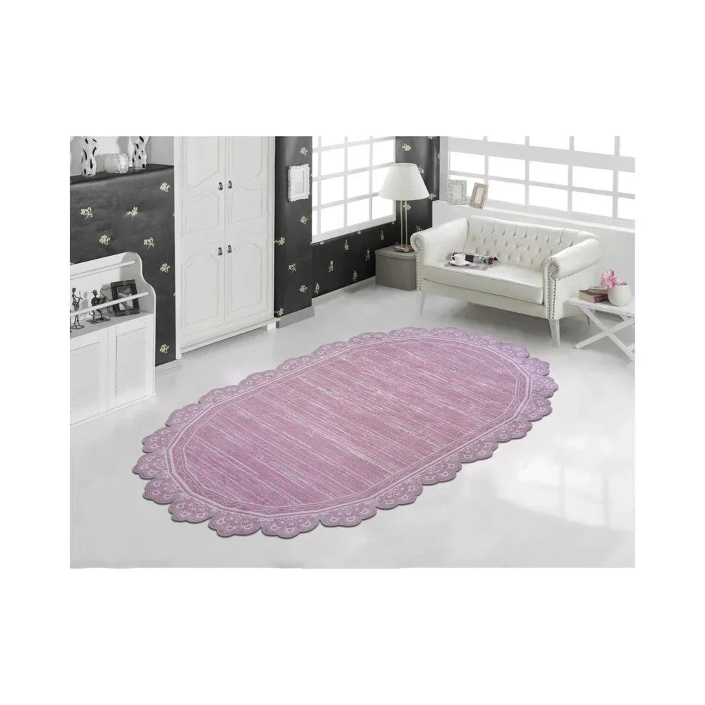 Růžový odolný koberec Vitaus Oval Pudra, 80 x 120 cm v:1282206