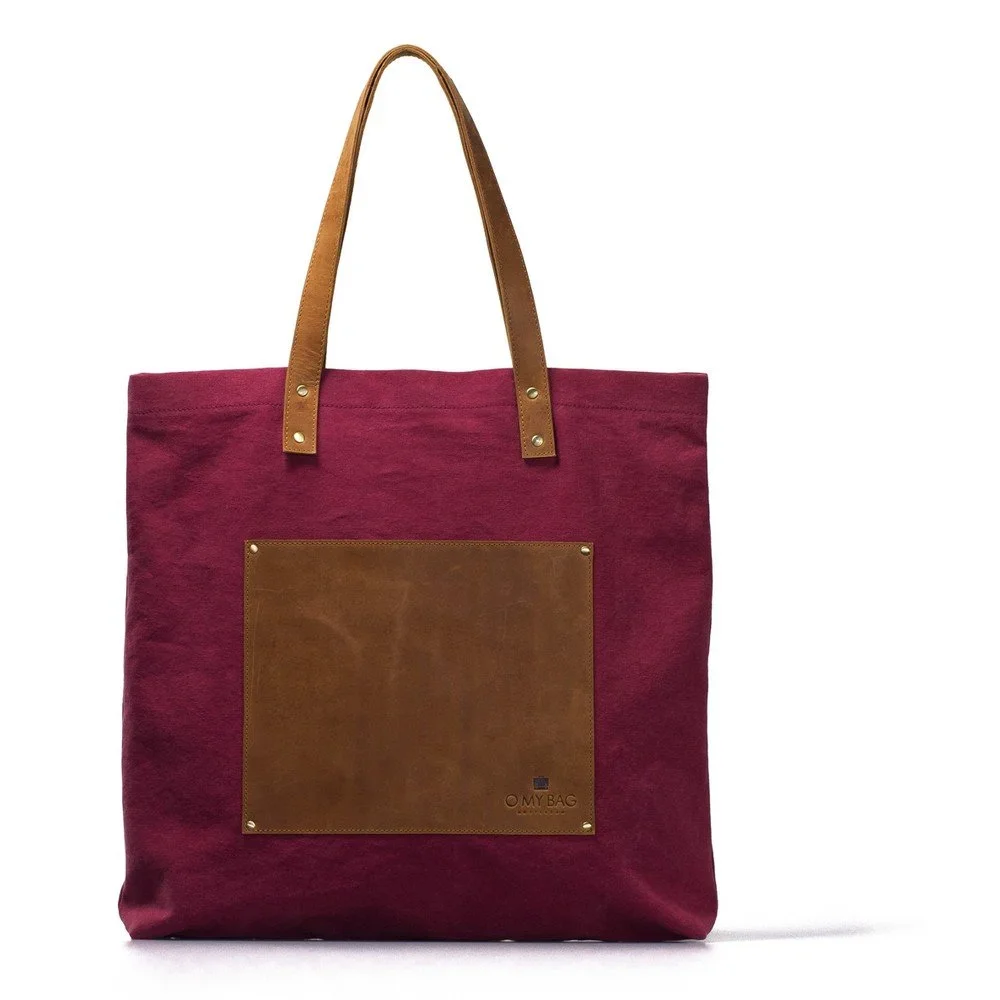 Vínová kožená vintage maxi taška O My Bag Lou's v:691542