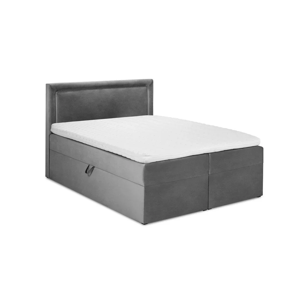 Šedá boxspring postel s úložným prostorem 160x200 cm Yucca – Mazzini Beds v:1360017