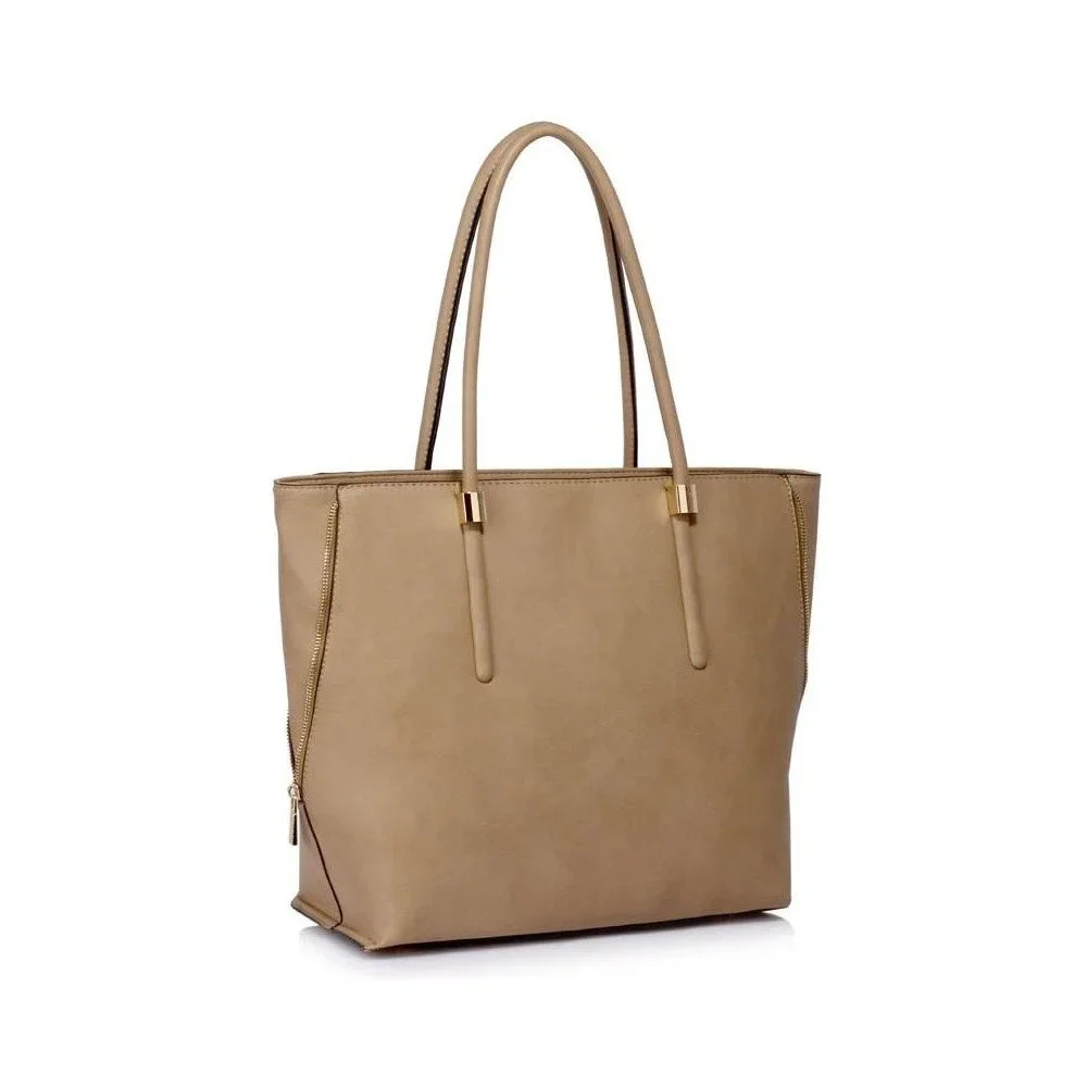 Krémová kabelka z eko kůže L&S Bags Truda v:848544