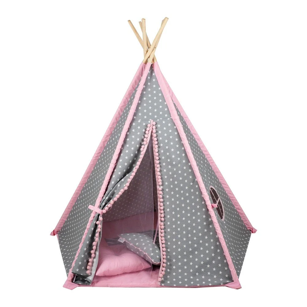 Růžové pětiúhelníkové teepee VIGVAM Design Stars v:1317360