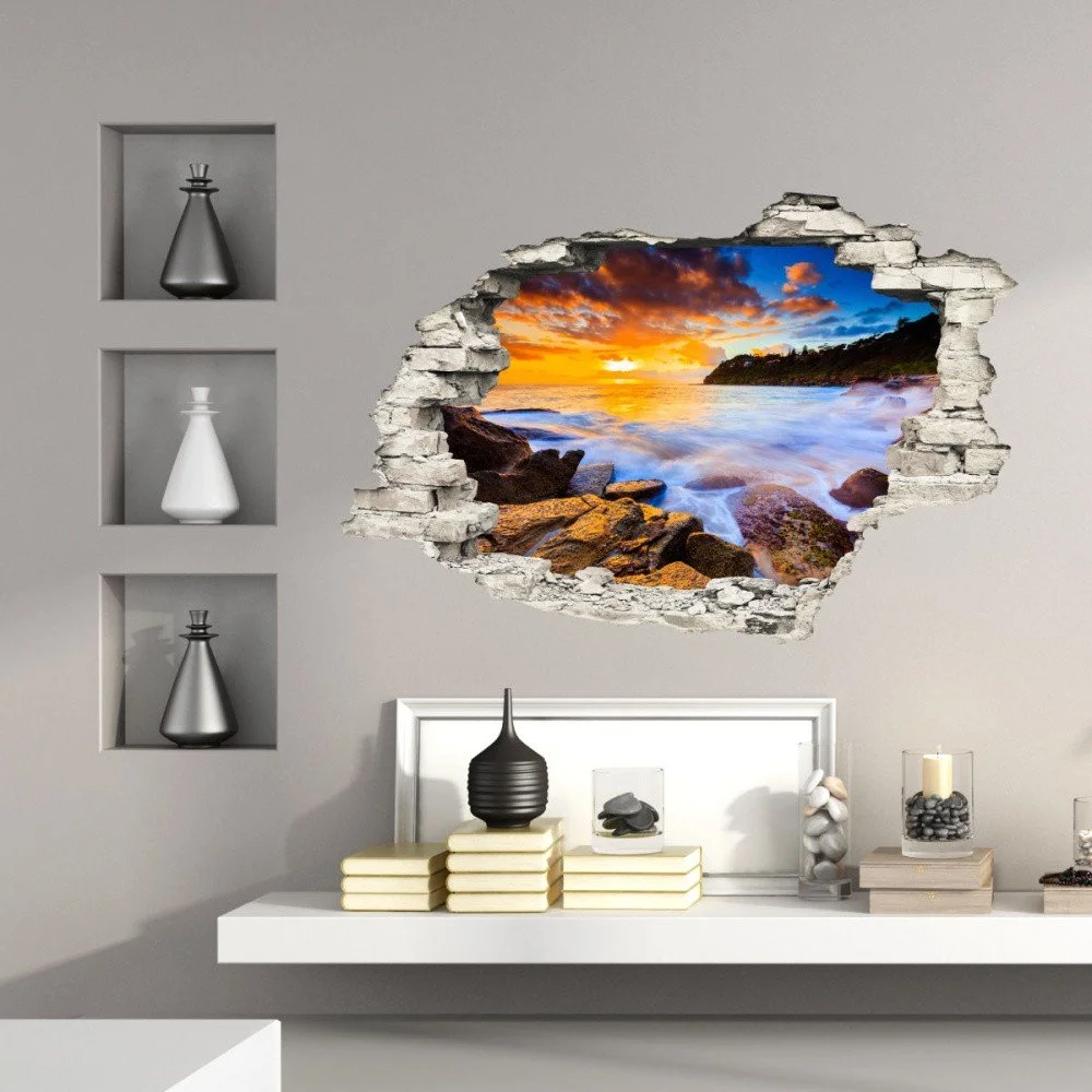 Samolepka na zeď Ambiance Západ Slunce, 60 x 90 cm v:1186564