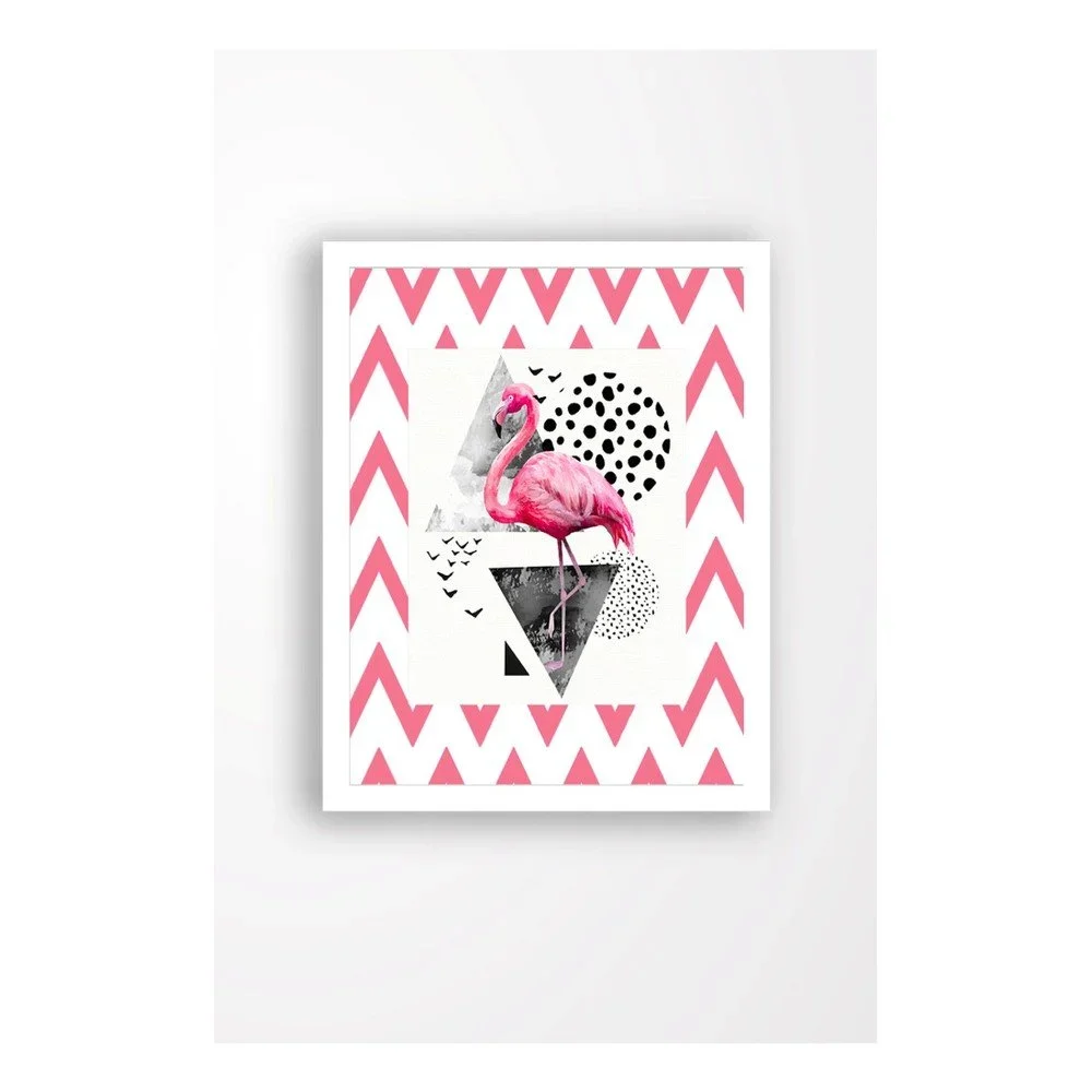 Nástěnný obraz na plátně v bílém rámu Tablo Center Flamingo Pink, 29 x 24 cm v:1290422
