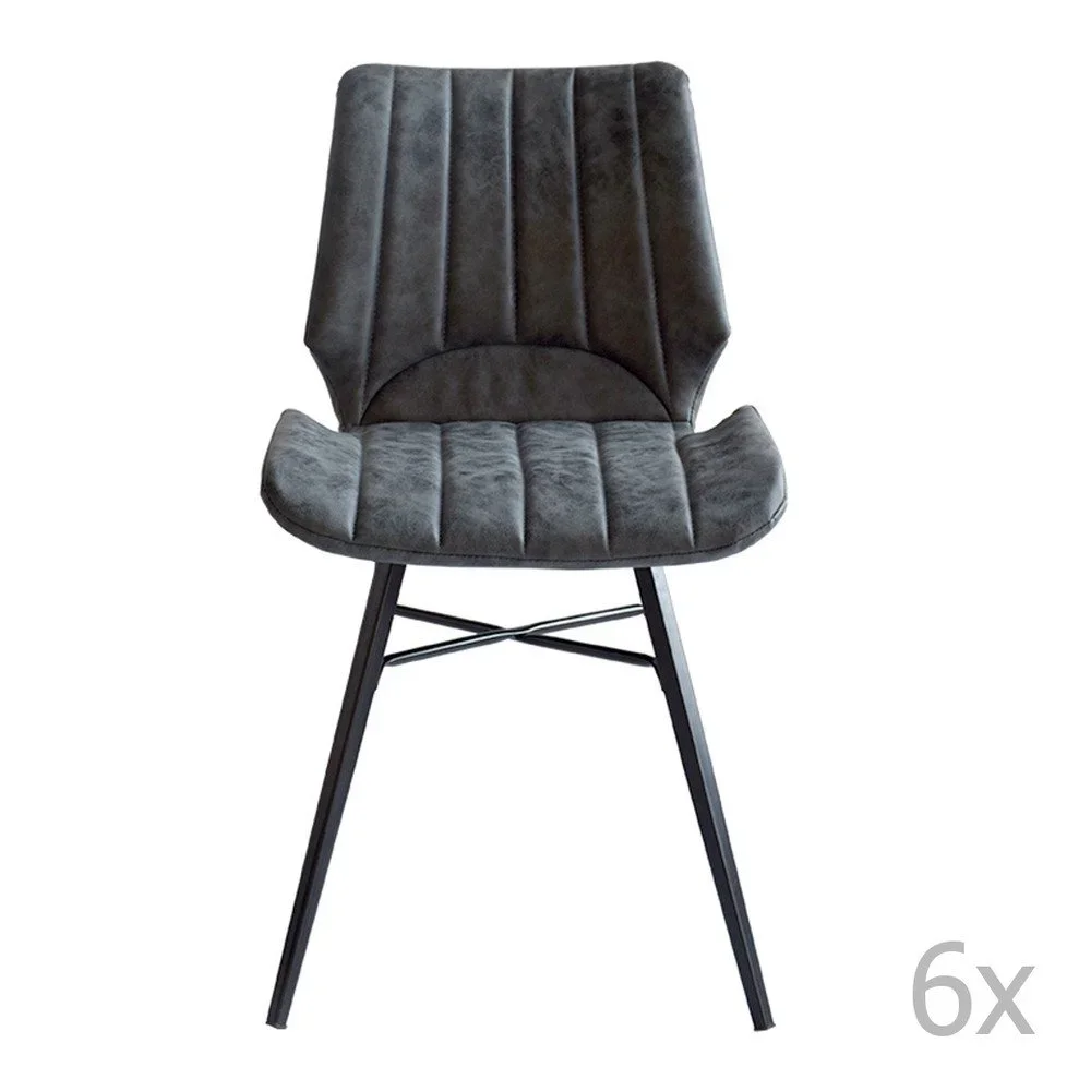 Sada 6 šedých jídelních židlí RGE Odin v:991392