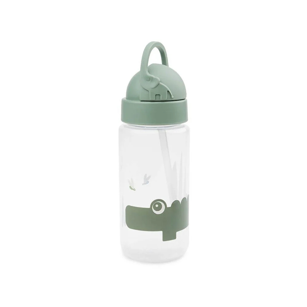 Zelená dětská láhev s brčkem Done by Deer Croco, 350 ml v:1435417