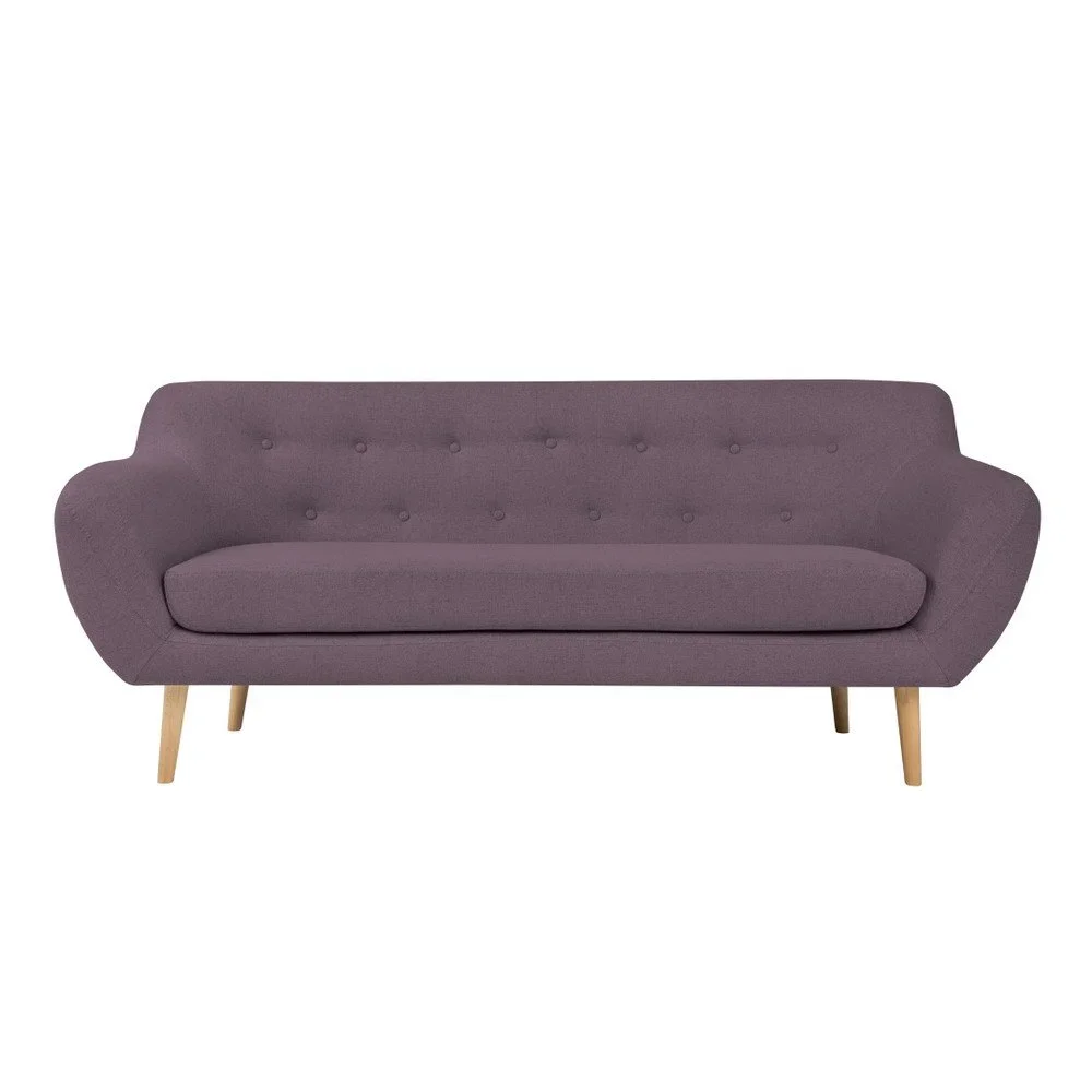 Fialová dvoumístná pohovka se světlými nohami Mazzini Sofas Sicile v:811218