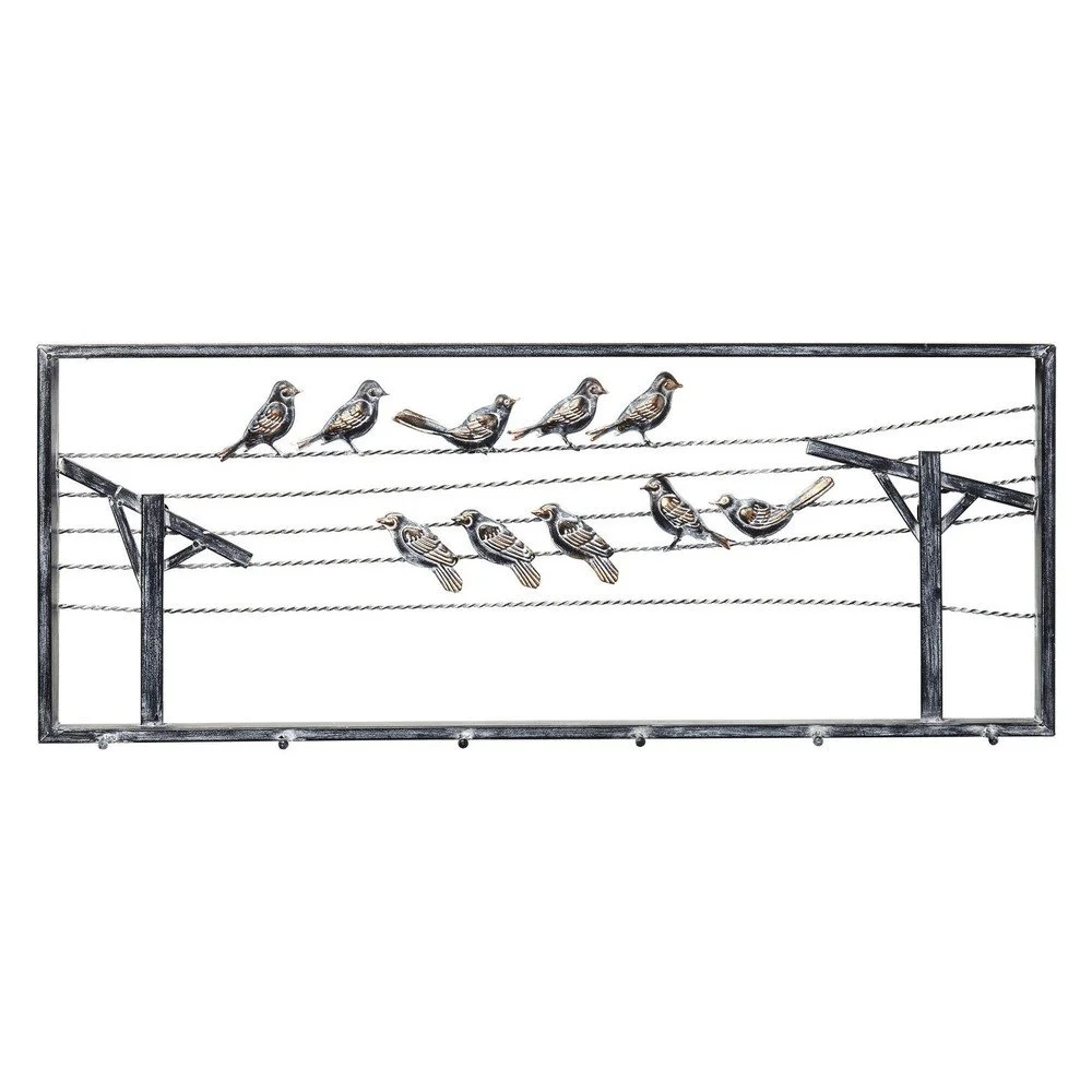 Kovový nástěnný věšák Kare Design Bird On The Line, šířka 91 cm v:1364063