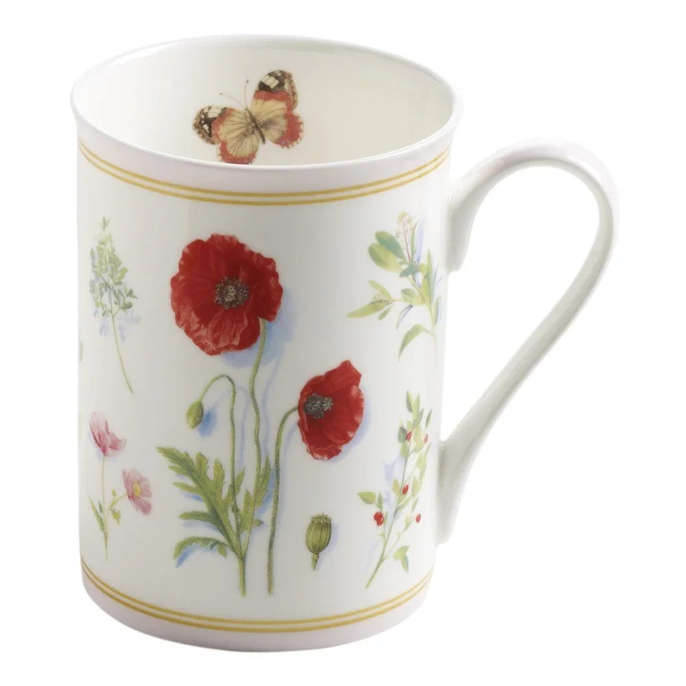 Hrnek z kostního porcelánu Maxwell & Williams Butterfly Garden Rosa, 410 ml v:1029988