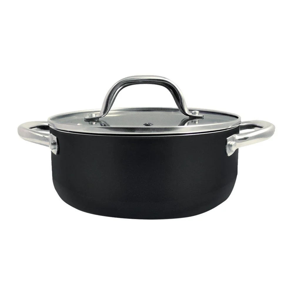 Černý hrnec z hliníku s pokličkou Utilinox Mundi, ⌀ 16 cm v:1031668