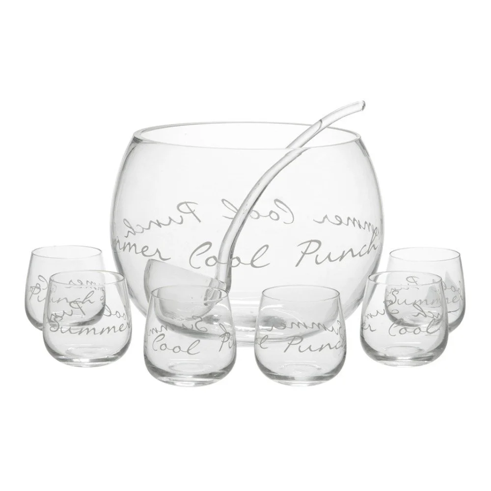 Set mísy na koktejly a 6 sklenic J-Line v:774210