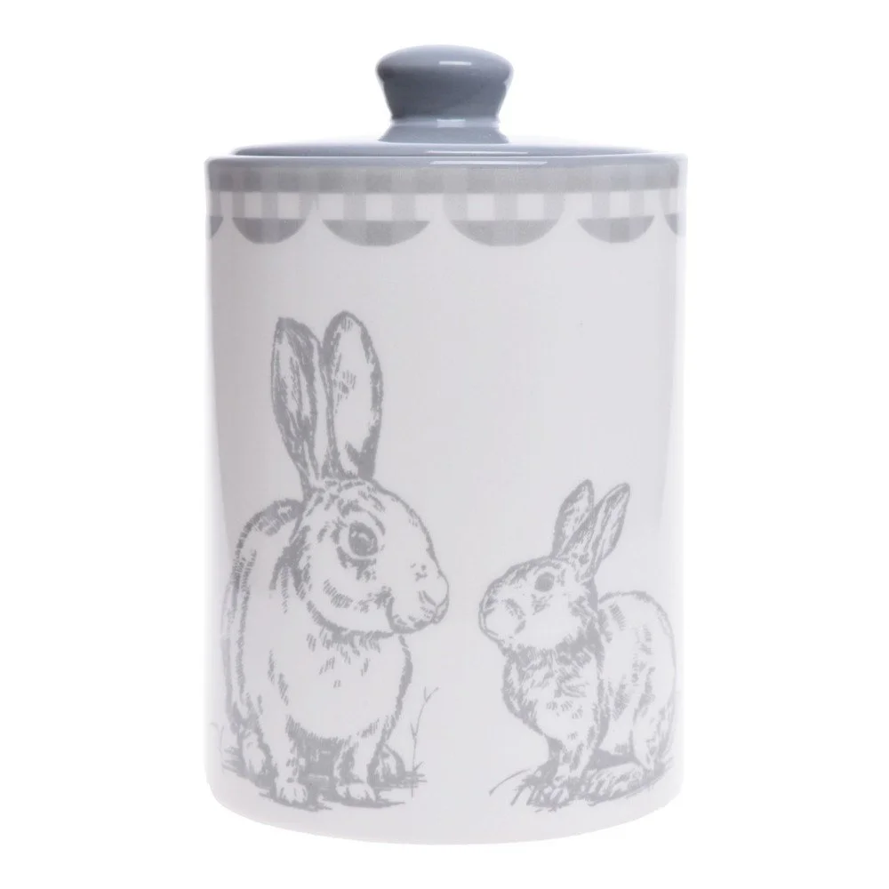 Bílo-šedá dóza Ewax Fuzzy Bunnies, ⌀ 9,5 cm v:1000706