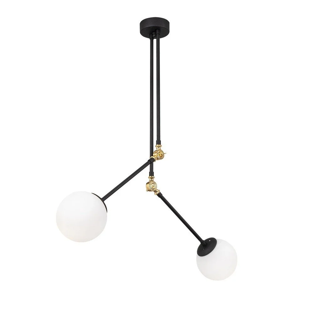 Černé kovové závěsné svítidlo Opviq lights Froso v:1301064