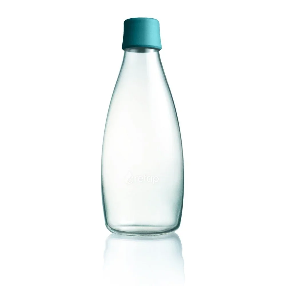 Tmavě tyrkysová skleněná lahev ReTap, 800 ml v:1328472