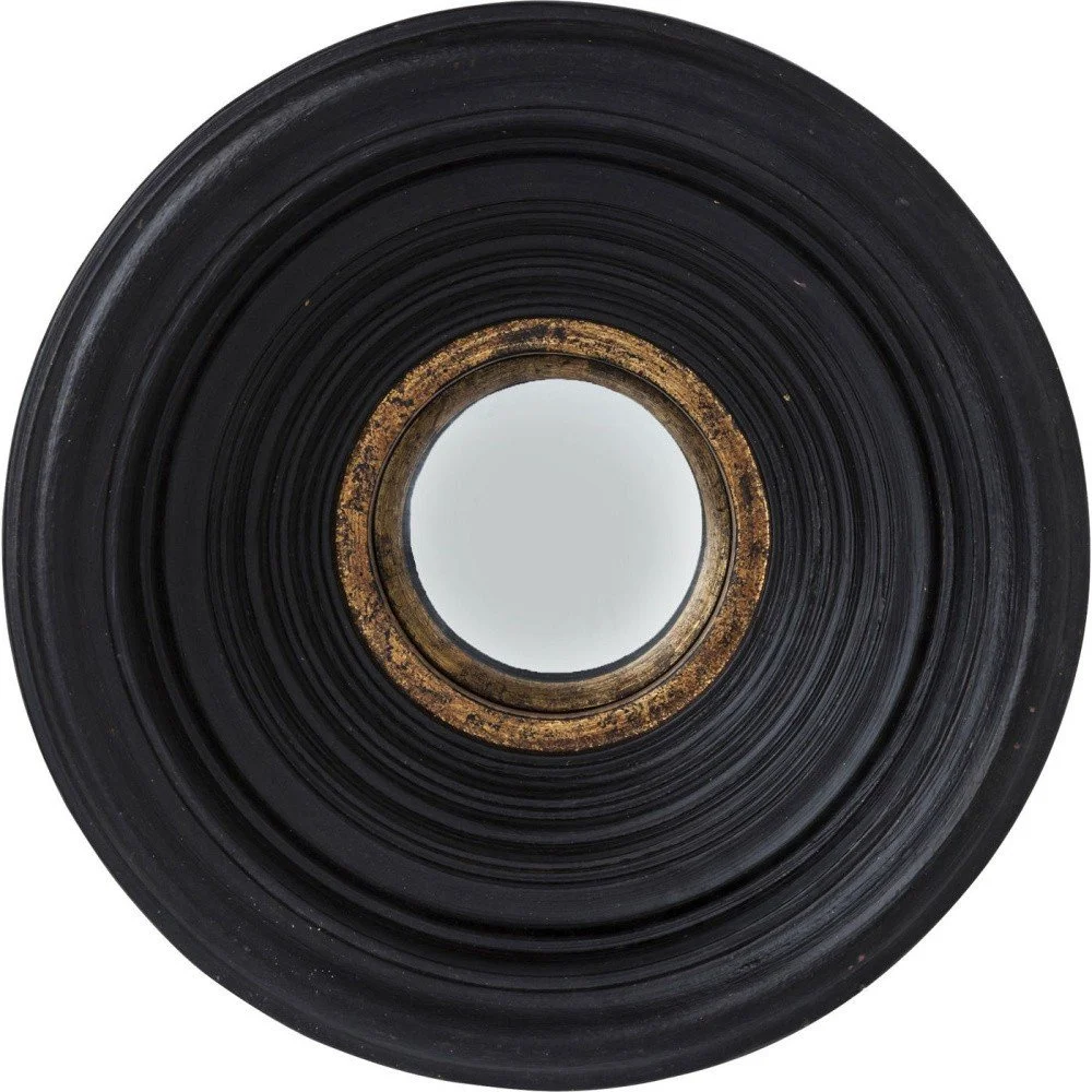Černé nástěnné zrcadlo Kare Design Convec, Ø 38 cm v:968952
