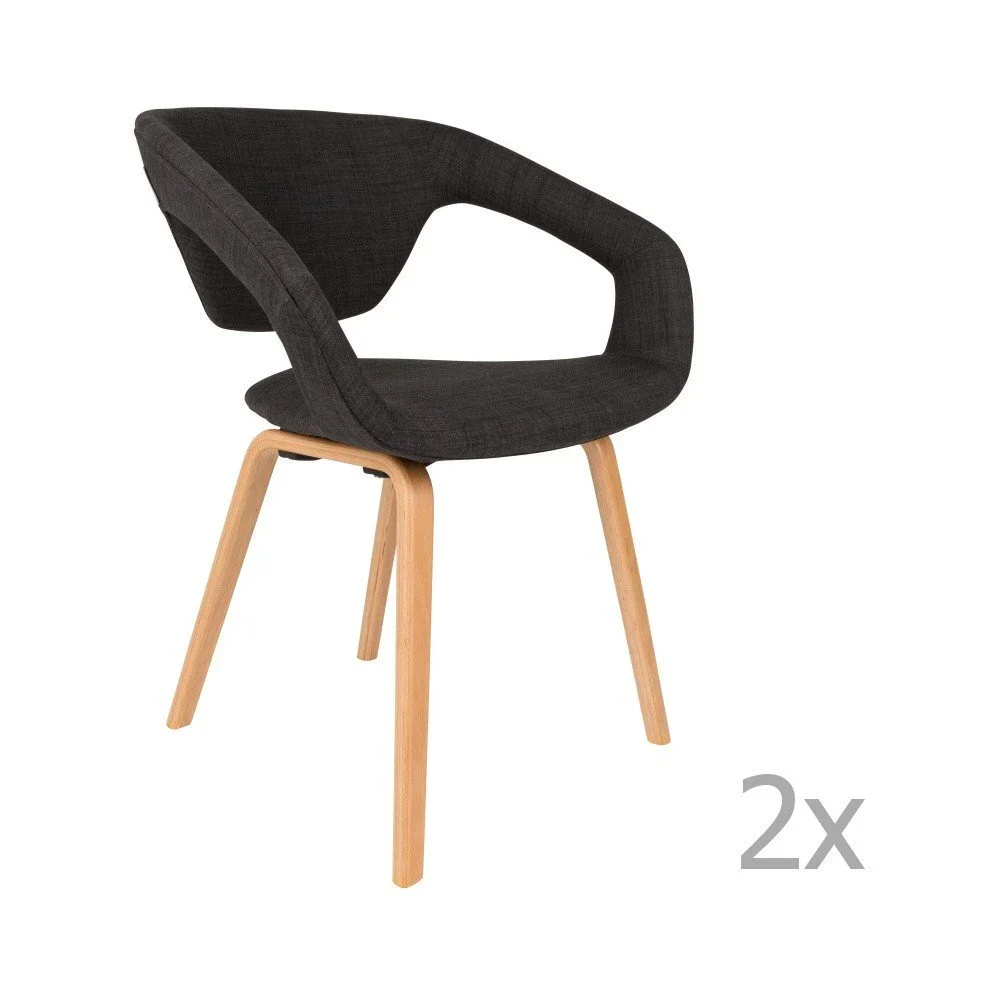 Sada 2 černých židlí Zuiver Flexback v:948236