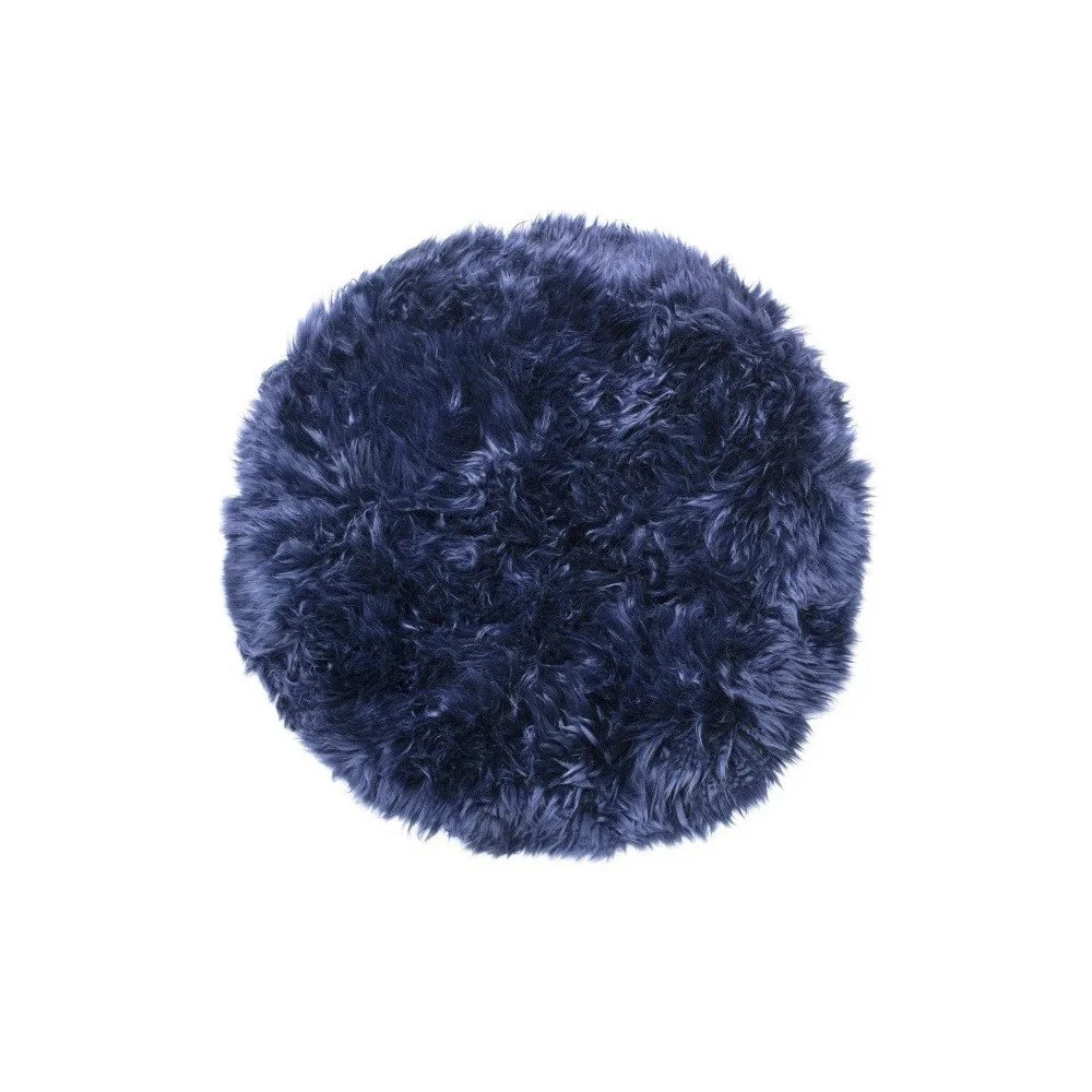Tmavě modrý koberec z ovčí kožešiny Royal Dream Zealand, ⌀ 70 cm v:953872