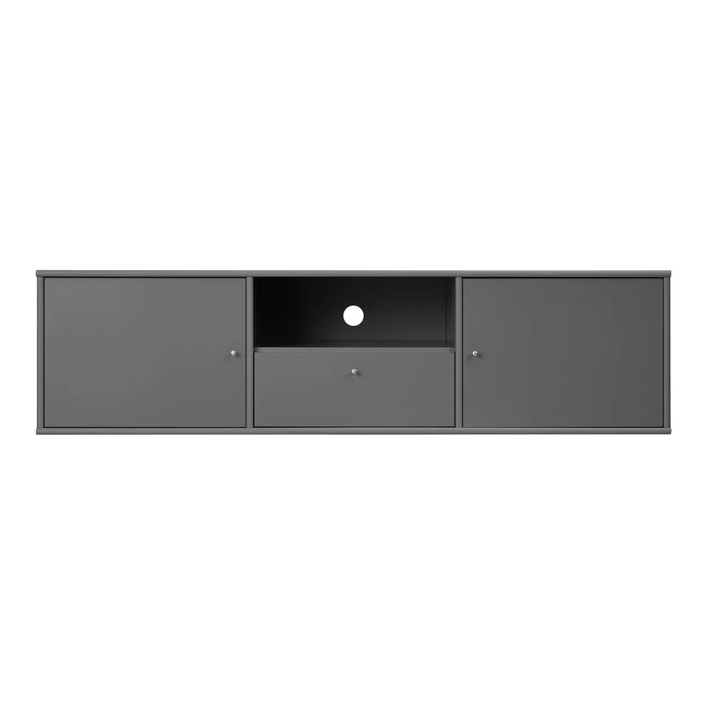 Antracitový TV stolek 161x42 cm Mistral – Hammel Furniture v:1669516