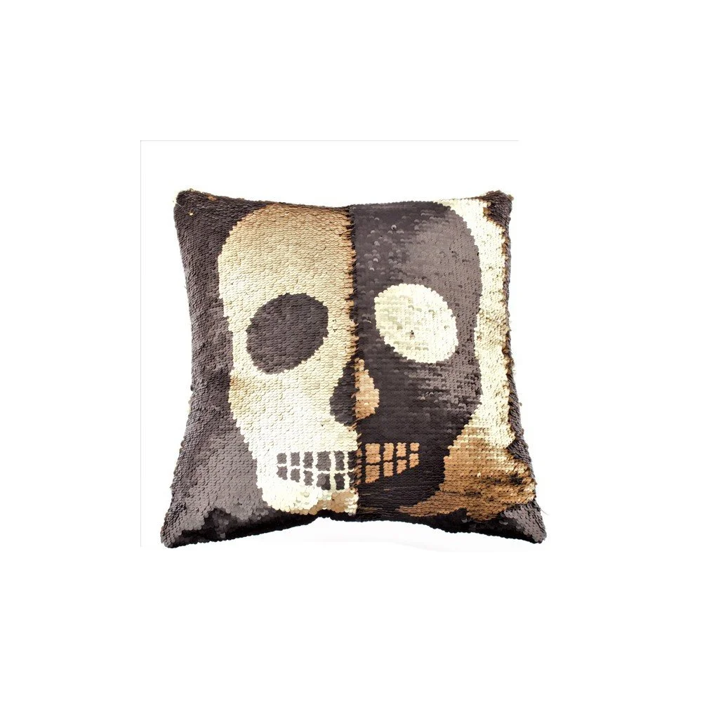 Flitrovaný polštář Dakls Golden Skull, 40 x 40 cm v:1240392