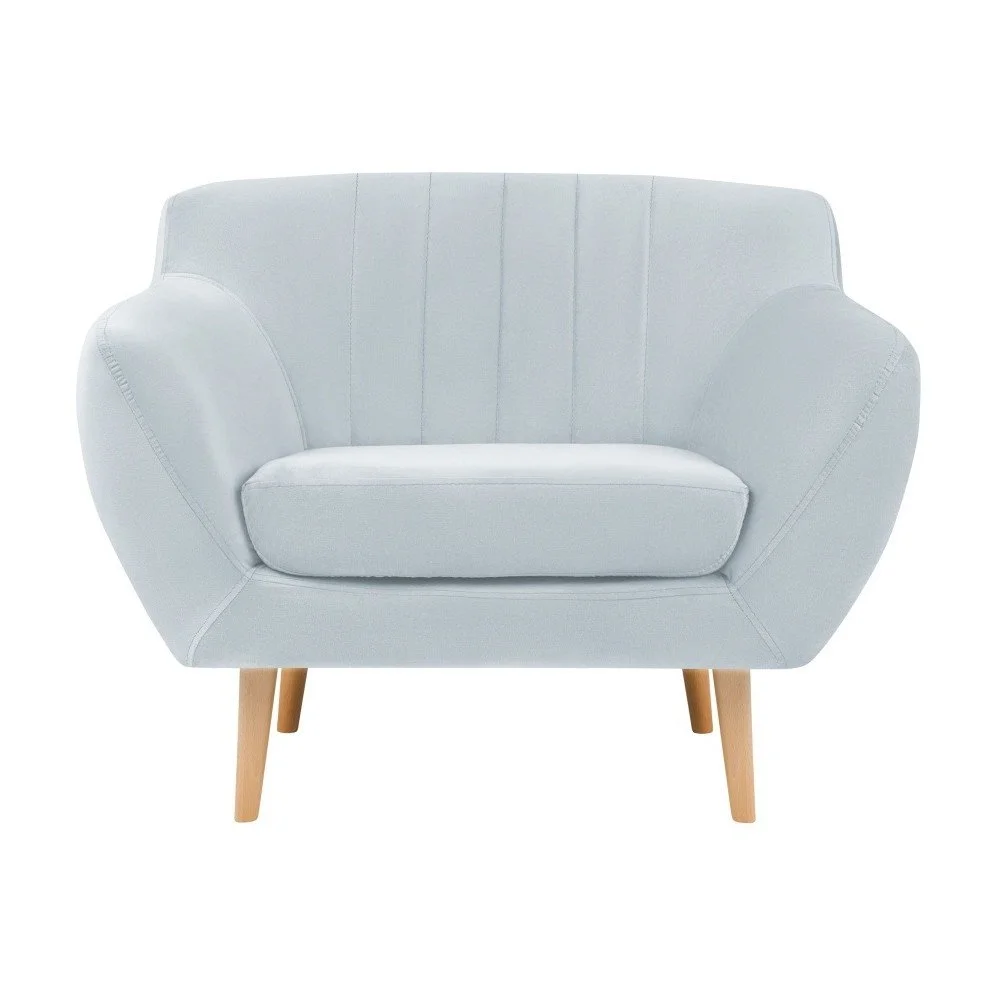 Světle modré sametové křeslo Mazzini Sofas Sardaigne v:811138