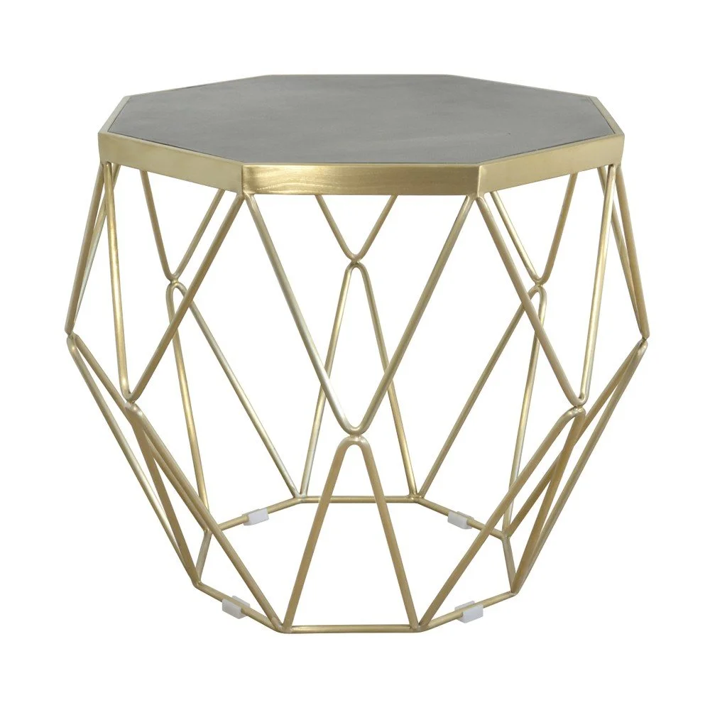 Konferenční stolek s podnožím ve zlaté barvě Livin Hill Glamour, ⌀ 68 cm v:1071664
