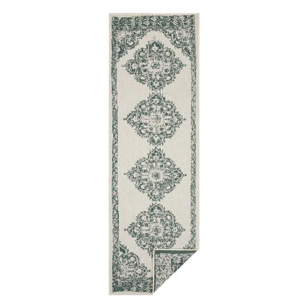 Zeleno-krémový venkovní koberec NORTHRUGS Cofete, 80 x 250 cm v:1337763