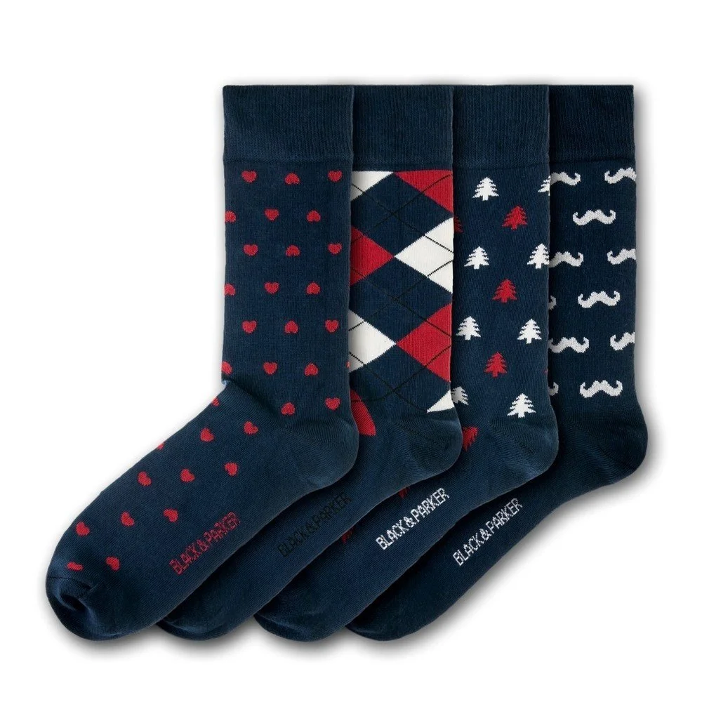 Sada 4 párů unisex ponožek Black&Parker London Bicton Park, velikost 37 v:1302146