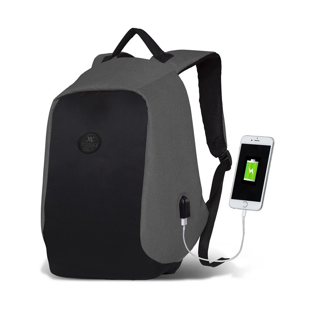 Černo-šedý batoh s USB portem My Valice SECRET Smart Bag v:1219848