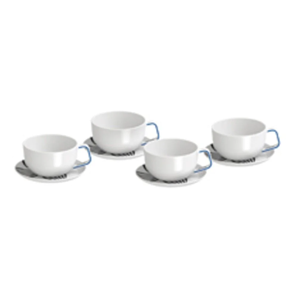 Sada 4 modrých hrnečků s podšálky Salt&Pepper Madison, 0,31 l v:831070