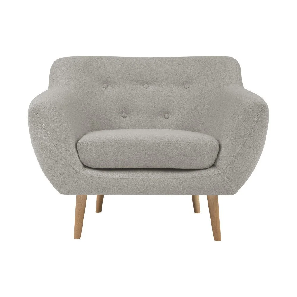 Krémové křeslo se světlými nohami Mazzini Sofas Sicile v:811258
