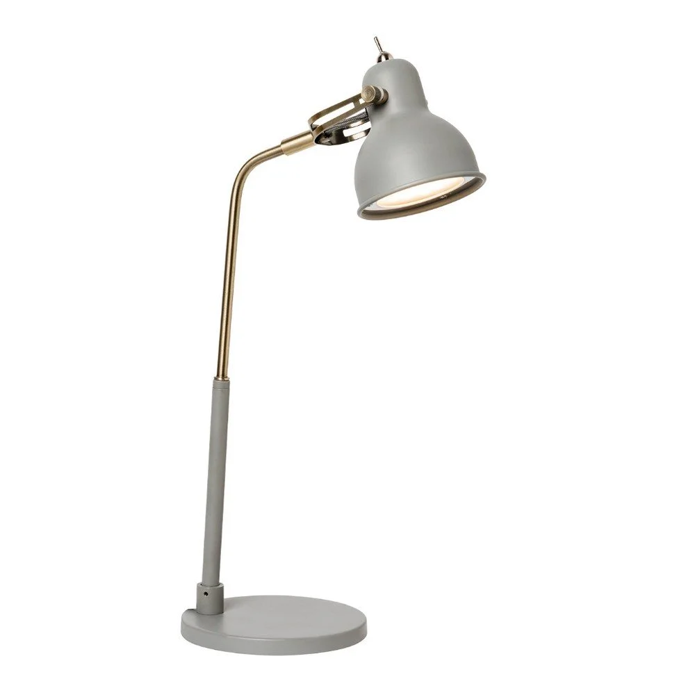 Šedá stolní lampa s LED světlem SULION Bang v:1201126