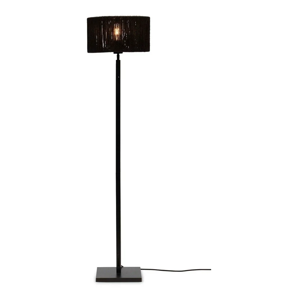 Černá stojací lampa se stínidlem z juty Iguazu – Good&Mojo v:1605930