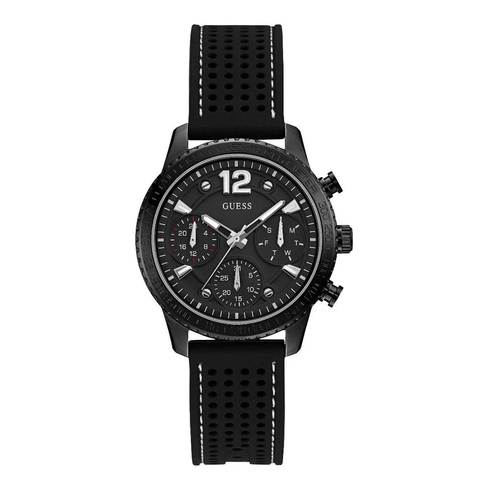 Dámské hodinky s černým silikonovým páskem Guess W1025L3 v:1267046