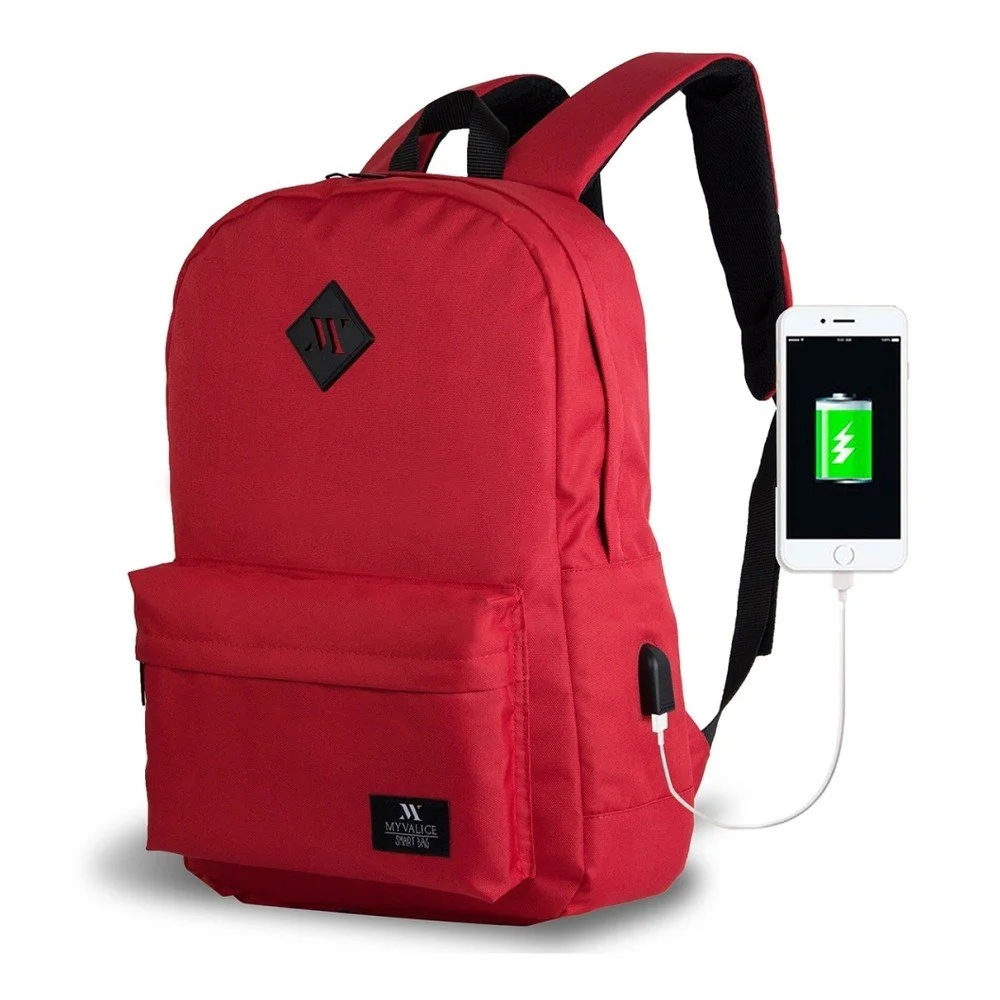 Červený batoh s USB portem My Valice SPECTA Smart Bag v:1219832