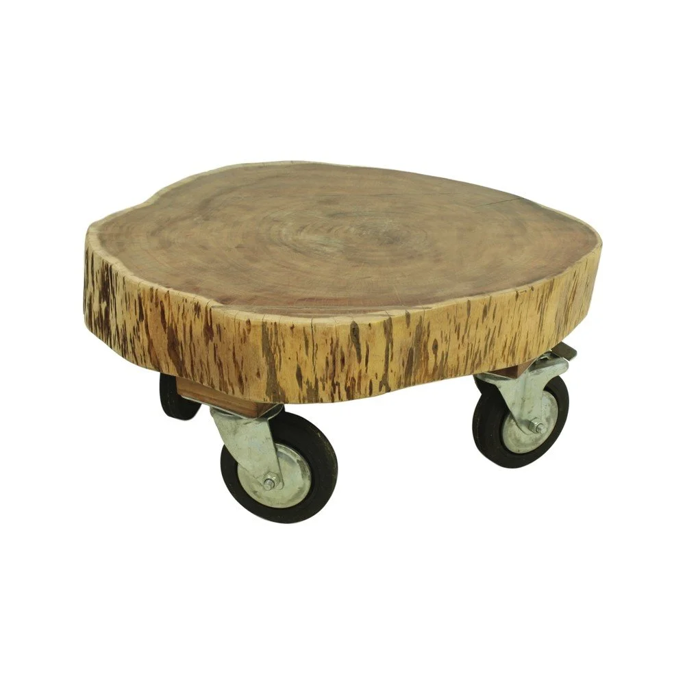Podstavec z neopracovaného akáciového dřeva na kolečkách HSM collection Boom, Ø 65 cm v:1121564