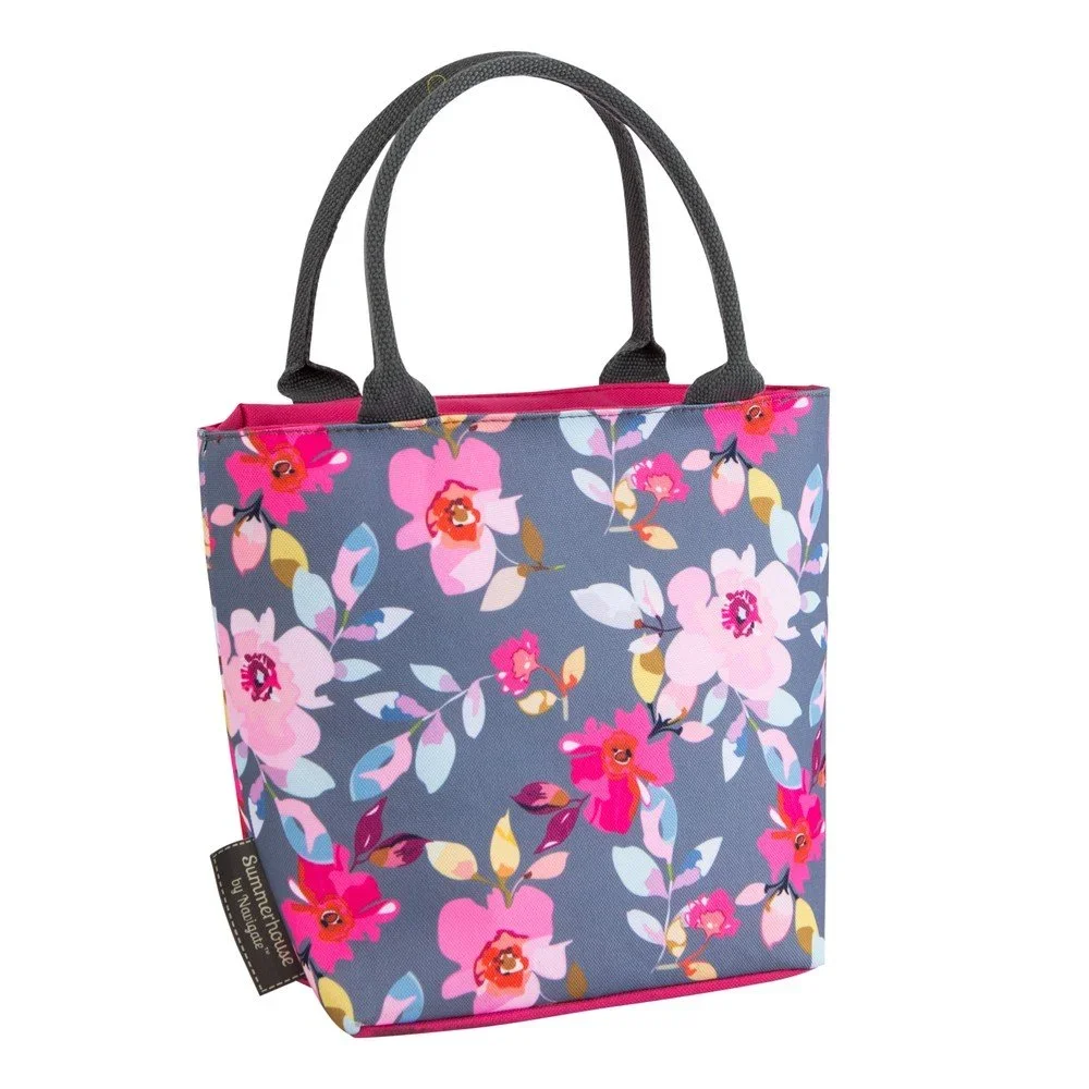 Fialovo-šedá obědová termotaška Navigate Floral, 4 l v:1374333