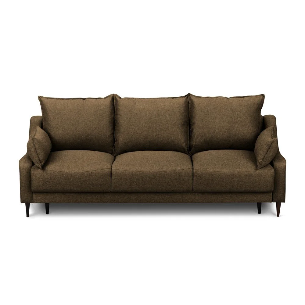 Hnědá rozkládací pohovka s úložným prostorem Mazzini Sofas Ancolie, 215 cm v:1202168