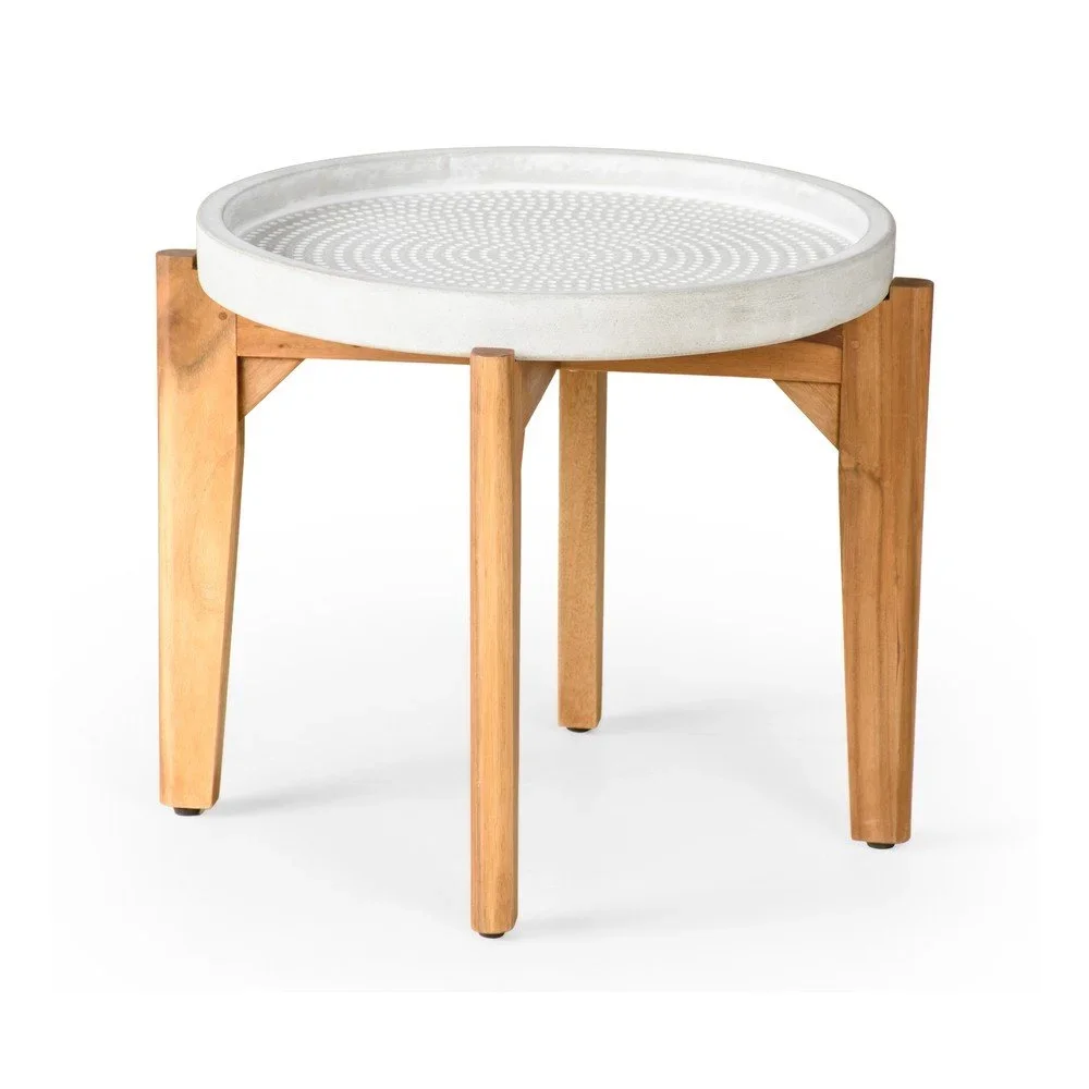 Zahradní stolek s šedou betovonou deskou Bonami Selection Bari, ø 55 cm v:1416757