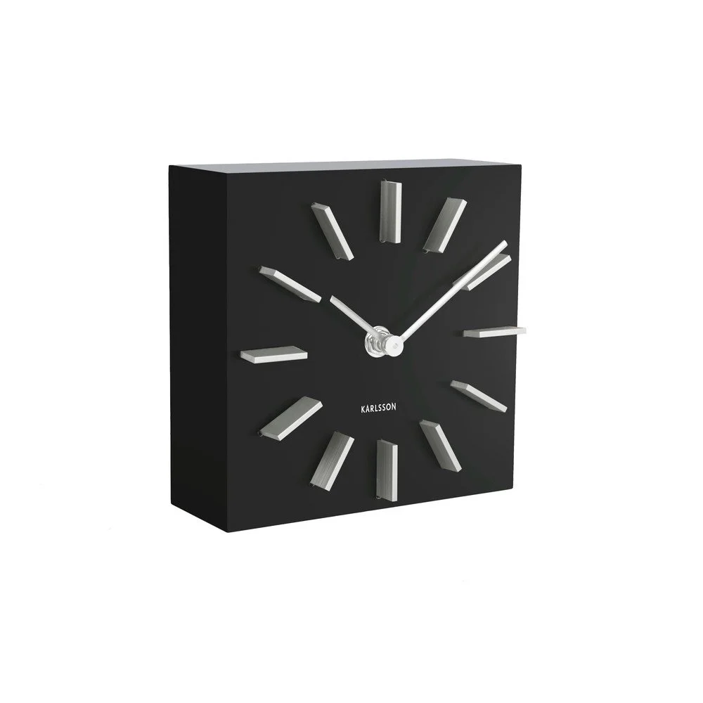 Černé stolní hodiny Karlsson Discreet, 15 x 15 cm v:1367821
