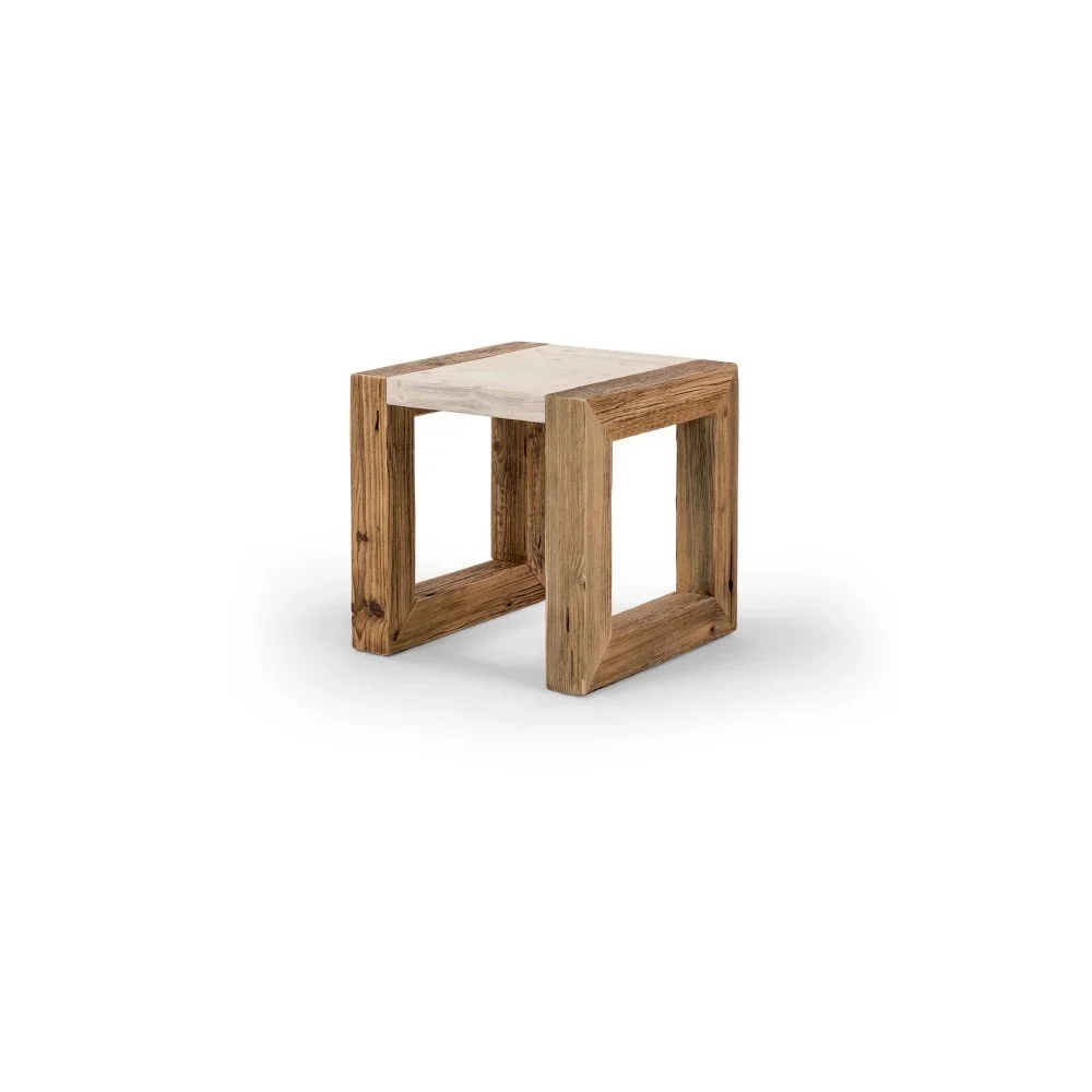 Dřevěný konferenční stolek se světlou deskou Antique Wood, 42 x 42 cm v:901274