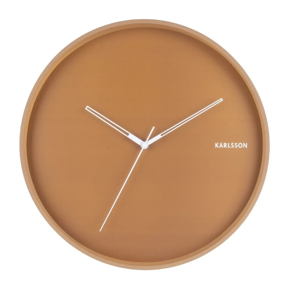 Karamelově hnědé nástěnné hodiny Karlsson Hue, ø 40 cm v:1274410