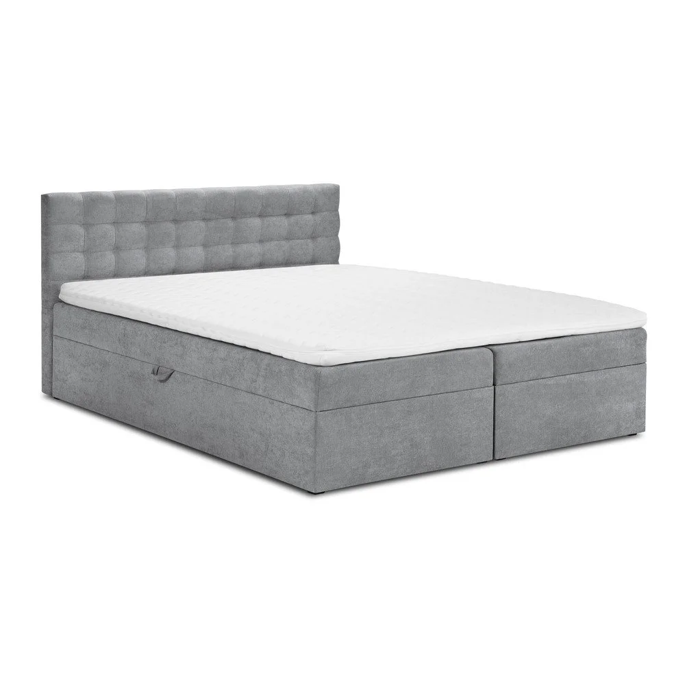 Šedá boxspring postel s úložným prostorem 200x200 cm Jade – Mazzini Beds v:1420923