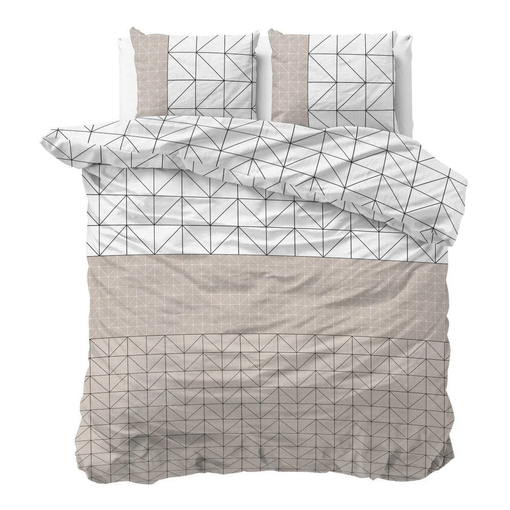 Hnědo-bílé povlečení z mikroperkálu Sleeptime Gino, 240 x 220 cm v:938616