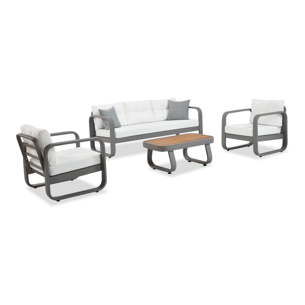 Bílo-šedý zahradní lounge set pro 5 Vita – Floriane Garden v:1541274