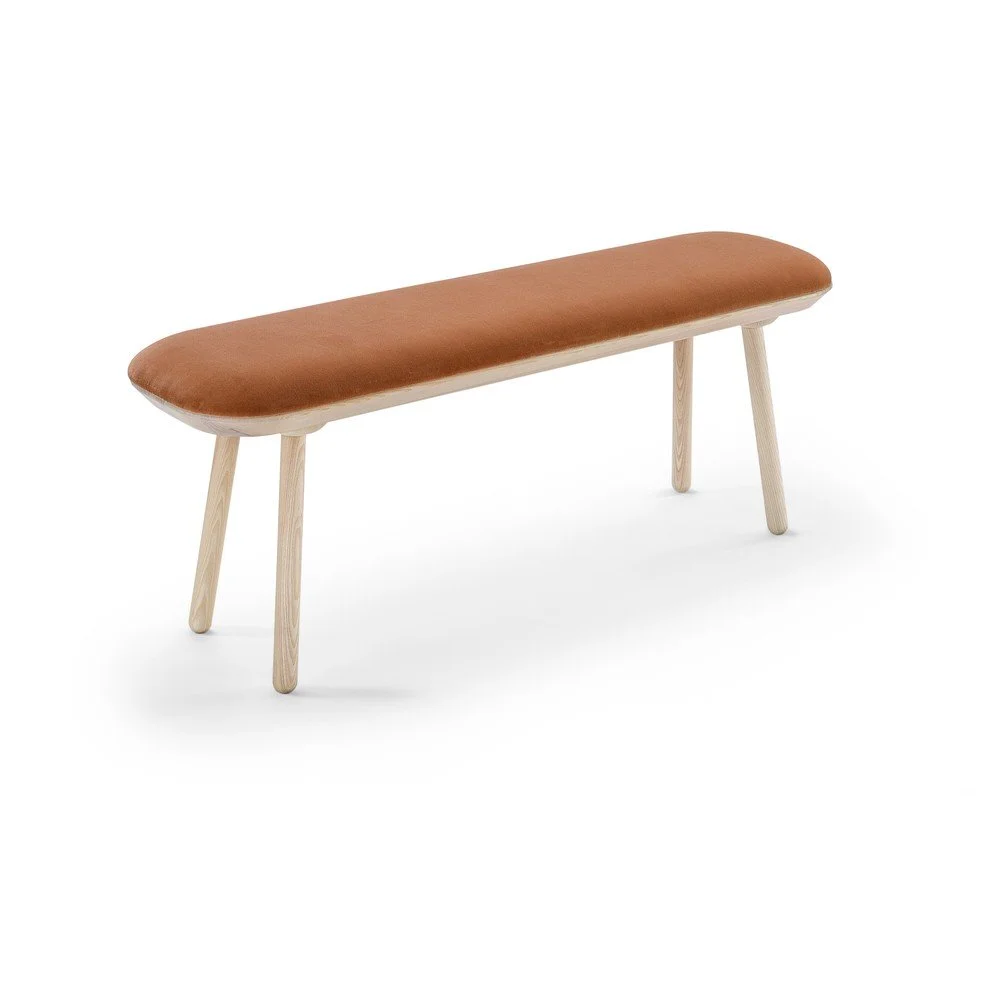 Oranžová sametová lavice EMKO Naïve, 140 cm v:1353619