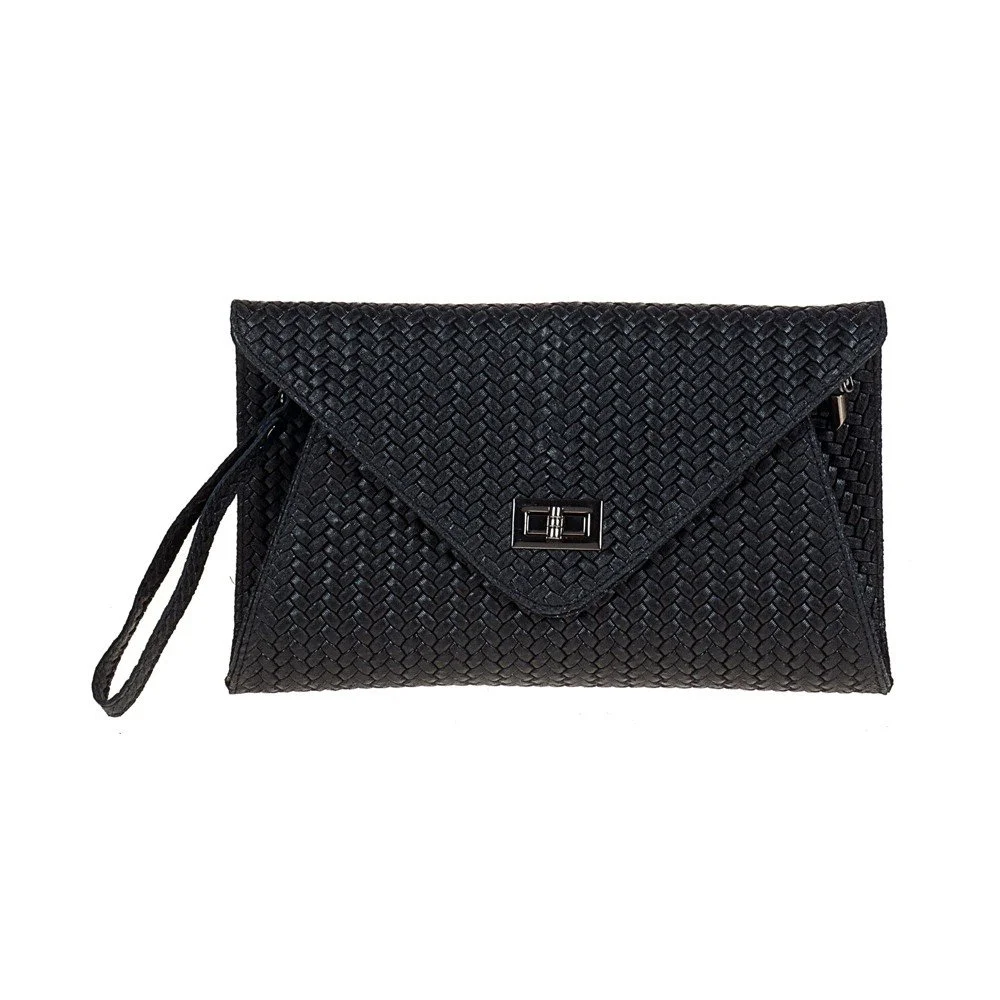 Černé kožené psaníčko Giulia Bags Vanessa v:859256
