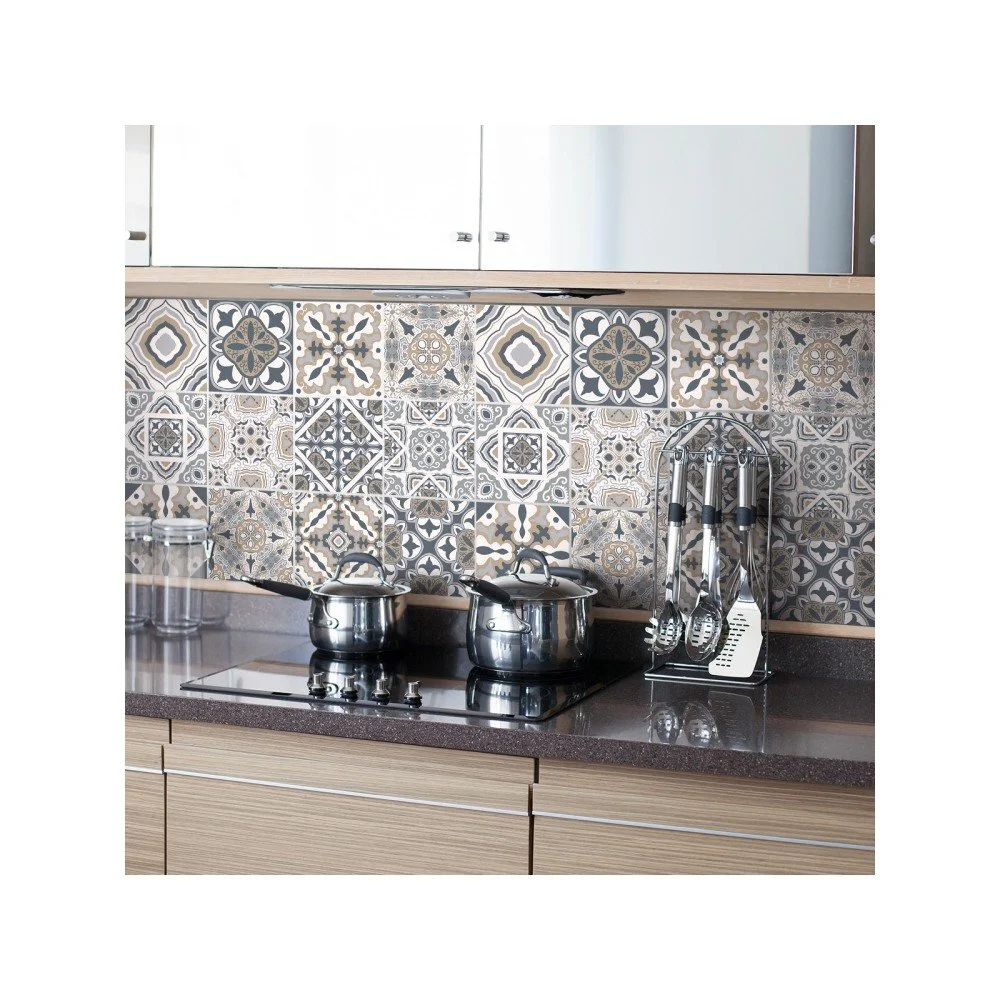 Sada 24 nástěnných samolepek Ambiance Decal Tiles Azulejos Giacomo, 10 x 10 cm v:1181594