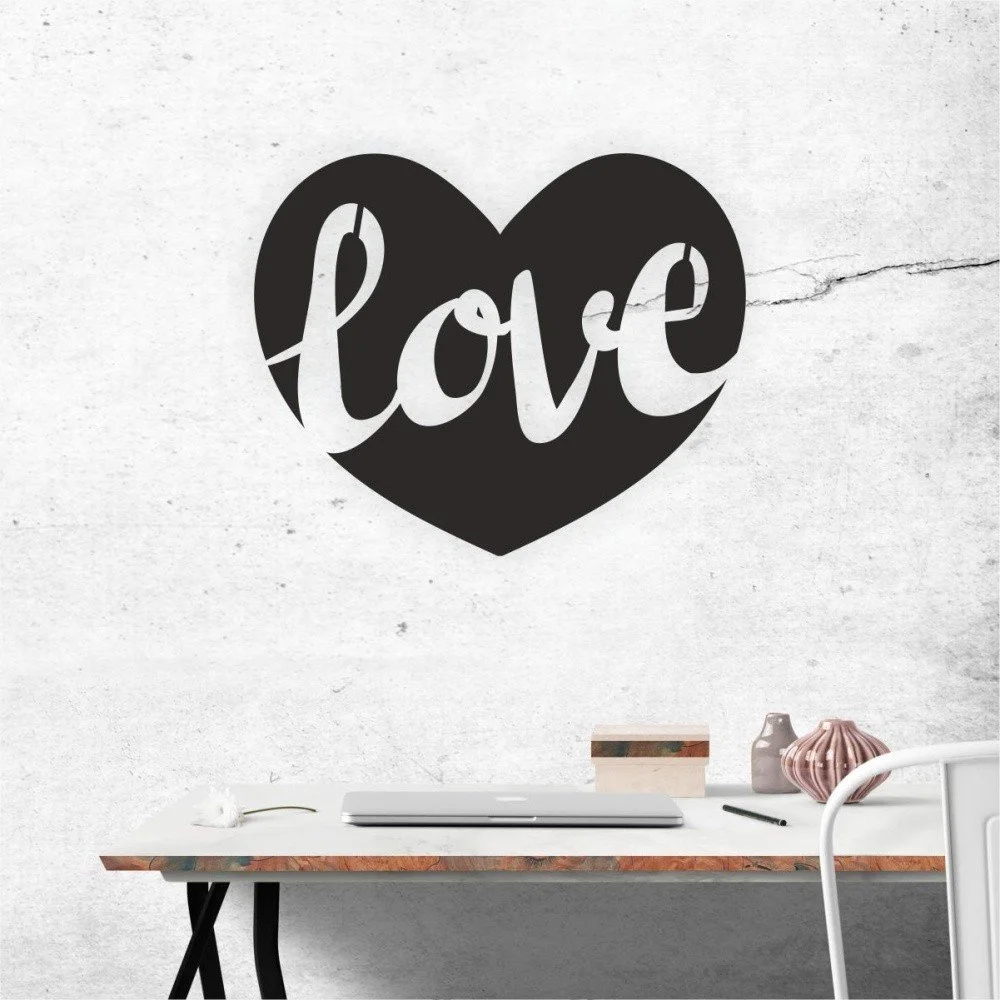 Černá nástěnná samolepicí dekorace North Carolina Scandinavian Home Decors Love v2, 50 x 41 cm v:1193376